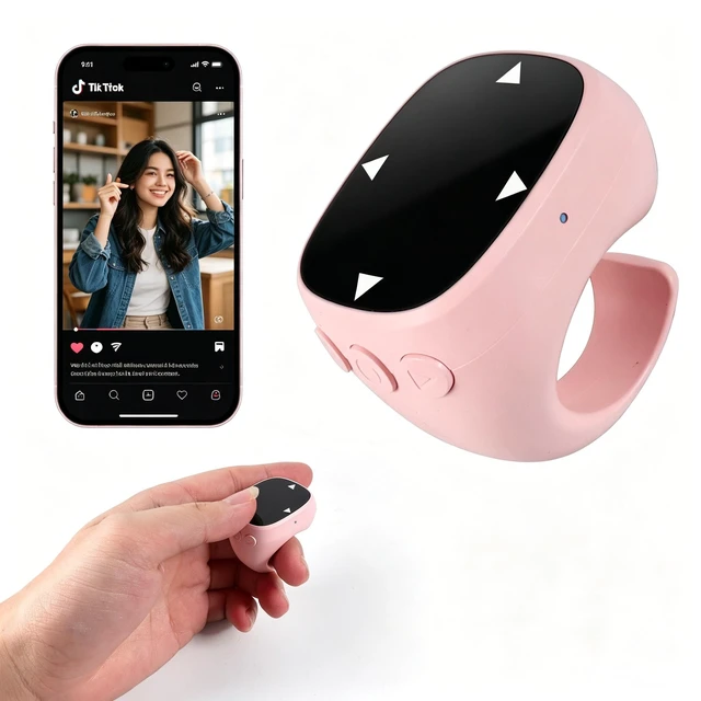 Main image of Ring Mouse Bluetooth 5.3, Portable Finger Wireless Page Turner, Mini One-Hand Air Mouse Remote Controller, 48H Long Battery Life Touch Control Mouse for E-Book, Tablet, Phone, Video Browsing(Pi