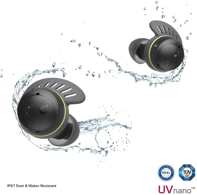 Alt view image 2 of 5 - LG Tone Free Fit TF8 - IP67 Sports Wireless Earbuds with Plug & Wireless, Secure & Comfort Fit, ANC, UVnano, Multi-Point, 30 Hours Long Lasting Battery, Meridian Sound