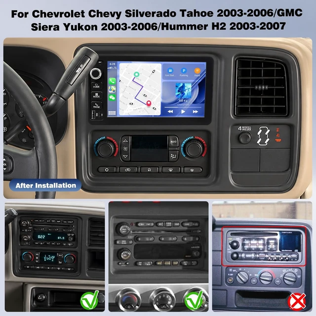 Alt view image 2 of 5 - 4+64G Car Radio for Chevy Silverado Tahoe 2003-2006/GMC Sierra 2003-2006