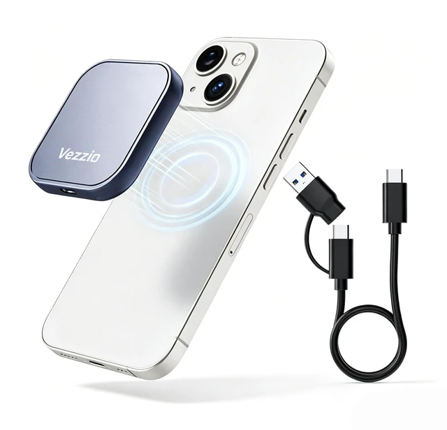 Main image of Vezzio 512GB Magnetic Portable SSD, USB3.2 Gen2x2 510MB/s, Aluminium Alloy