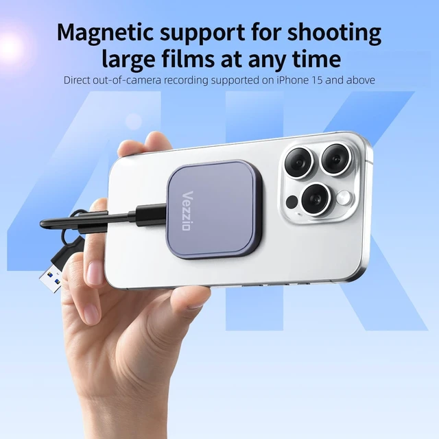 Alt view image 4 of 5 - Vezzio 512GB Magnetic Portable SSD, USB3.2 Gen2x2 510MB/s, Aluminium Alloy