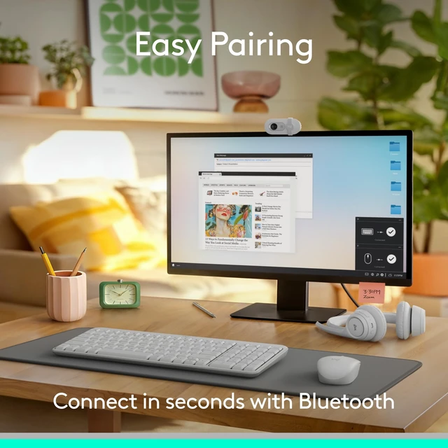 Alt view image 2 of 5 - Logitech MK250 Compact Wireless Bluetooth Keyboard and Mouse Combo - White