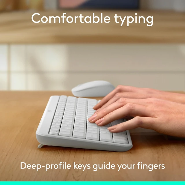 Alt view image 4 of 5 - Logitech MK250 Compact Wireless Bluetooth Keyboard and Mouse Combo - White