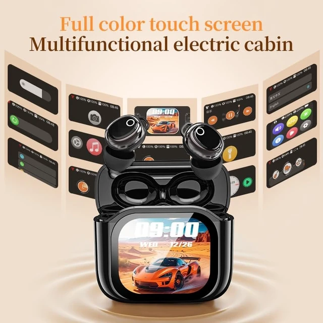 Alt view image 4 of 5 - Xmenha Mini Invisible Small Earbuds Wireless Bluetooth with Touch Screen Case, Tiny Smallest Micro Low Profile Sleep Discreet Hidden Earbuds Headphones Ear Buds for Work Sleeping Small Ear Cana