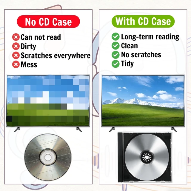 Alt view image 4 of 5 - Acshio 25 Pieces Clear CD Jewel Cases, 10.4 mm Standard Single DVD Case