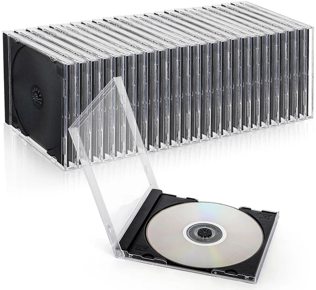 Main image of Acshio 25 Pieces Clear CD Jewel Cases, 10.4 mm Standard Single DVD Case