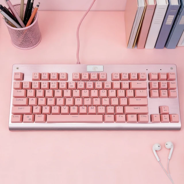 Alt view image 4 of 5 - Mechanical Keyboard with Tactile Brown Switches, 87-Key,9-Mode LED Backlit