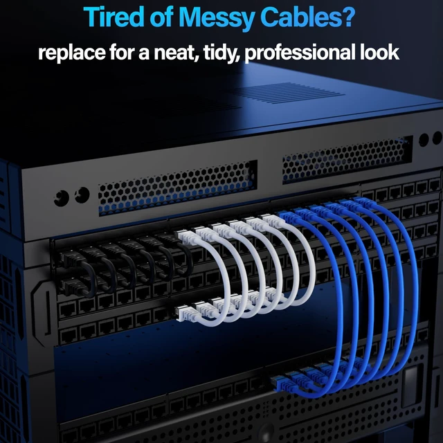 Alt view image 5 of 5 - TuokaJu Cat6 Ethernet Cable 10Gbps 10 ft (10 Pack), UTP Ethernet Cable Cat 6, Flexible Bare Copper Cat6 Cable, Cat 6 Network Cable for Server, Data Center, Blue