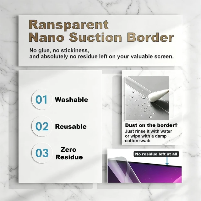 Alt view image 2 of 5 - 2 Pack Nano Suction Border Privacy Screen for 21.5 Inch Computer Monitor
