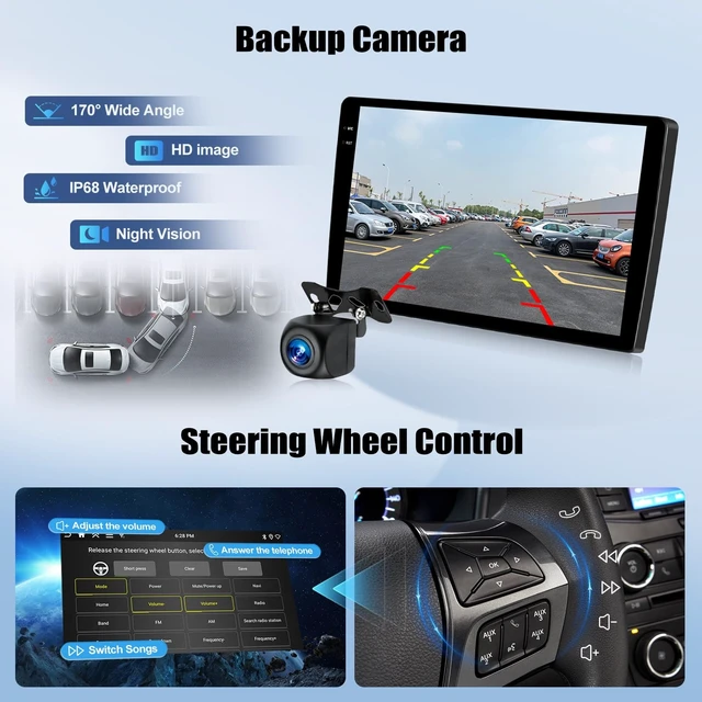 Alt view image 4 of 5 - 4G+128G Android 15 Car Stereo for Honda Civic 2016-2021 with Wireless Carplay Android Auto 9 Inch Touchscreen GPS Navigation WiFi Bluetooth FM Factory Backup Camera Steering Wheel Control
