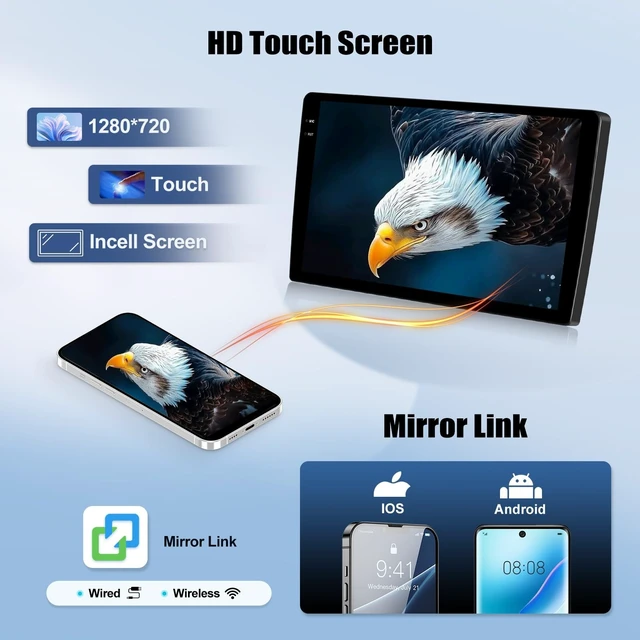 Alt view image 5 of 5 - 4G+128G Android 15 Car Stereo for Honda Civic 2016-2021 with Wireless Carplay Android Auto 9 Inch Touchscreen GPS Navigation WiFi Bluetooth FM Factory Backup Camera Steering Wheel Control