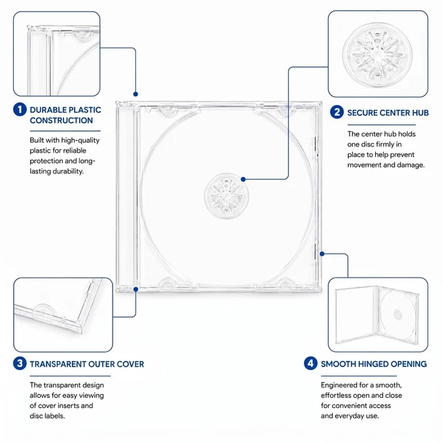 Alt view image 4 of 5 - LEIFIDE 30 Pcs 10.4 mm CD Jewel Cases Plastic CD Cases, Clear