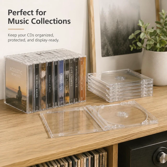 Alt view image 5 of 5 - LEIFIDE 30 Pcs 10.4 mm CD Jewel Cases Plastic CD Cases, Clear