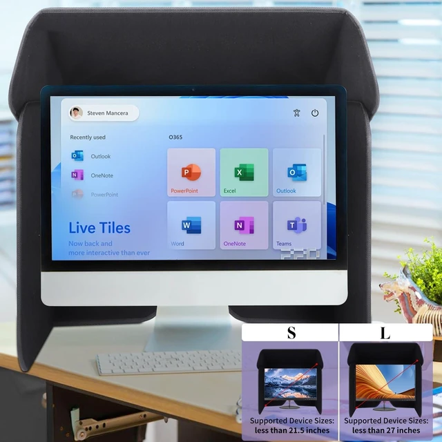 Alt view image 2 of 5 - 27 inch Display Monitor Hood Sunshade Desktop Computer Sunshade, Large