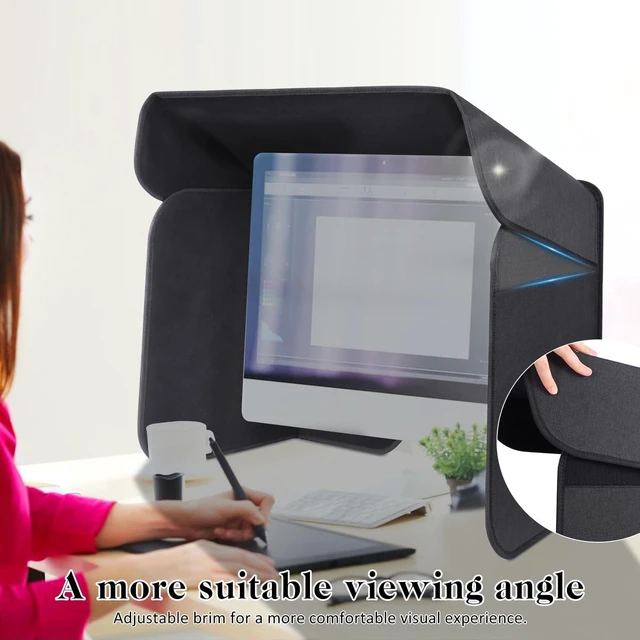 Alt view image 3 of 5 - 27 inch Display Monitor Hood Sunshade Desktop Computer Sunshade, Large
