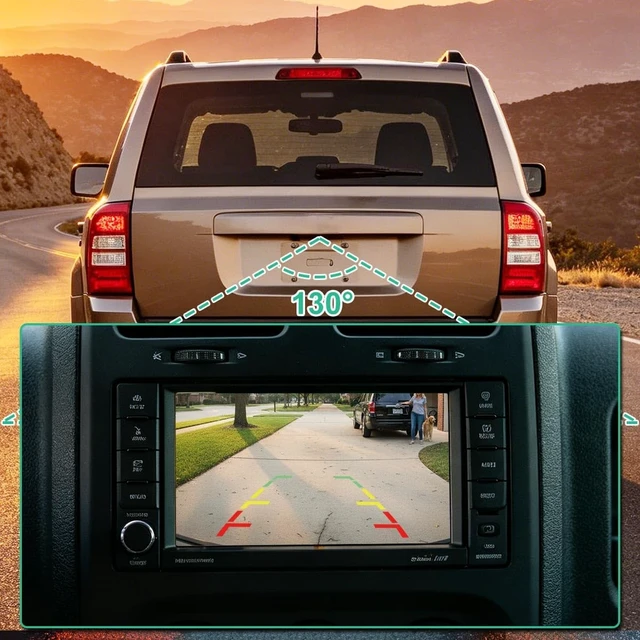 Alt view image 4 of 5 - 68192986AD Rear View Camera Replacement for Jeep Patriot 2007-2017 & Jeep Compass 2014-2017, OE Backup Cam Replaces 68192986AB, 68192986AC by GreenYi