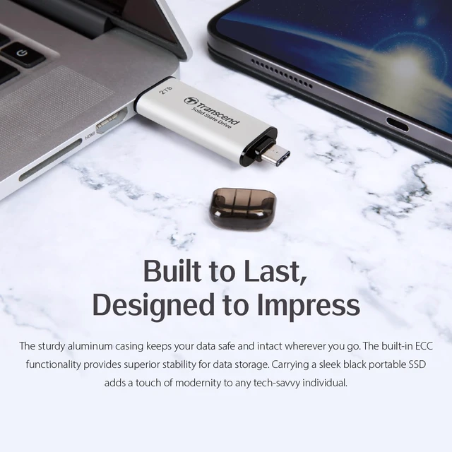 Alt view image 5 of 5 - Transcend 512GB ESD310 Dual Portable SSD 1050MB/s USB-A+C, Thumb Drive