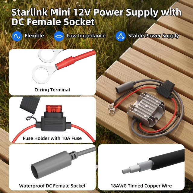 Alt view image 3 of 5 - Starlink Mini 12V Adapter, 12-24V DC Power Supply Step Up Converter