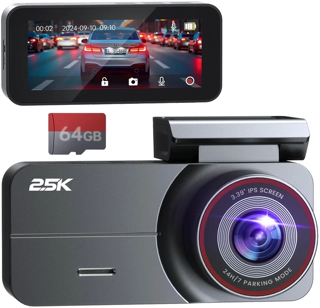 Main image of Dash Cam 2.5K Front and Rear 64GB GPS 160 Night Vision (Black)