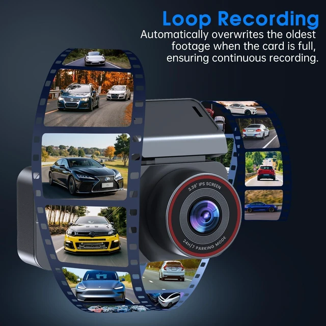 Alt view image 5 of 5 - Dash Cam 2.5K Front and Rear 64GB GPS 160 Night Vision (Black)