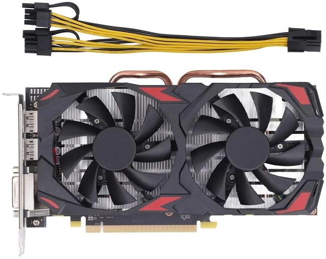 Alt view image 2 of 5 - RX580 8GB GDDR5 Graphics Card, 256Bit 1284MHz Core Frequency PCI Express 3.0 Gaming GPU with Cooling Fans, for PC