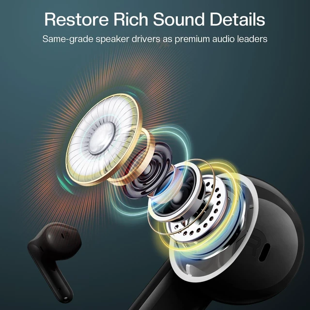 Alt view image 4 of 5 - Black Long Battery Life Wireless Earbuds Budget for iPhone Android