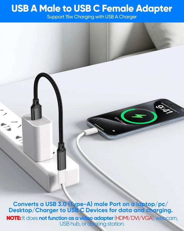 Alt view image 3 of 5 - URELEGAN USB C Female to USB Male Adapter 10-Pack, 10Gbps & 60W Charging