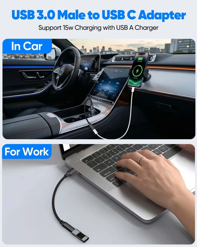 Alt view image 5 of 5 - URELEGAN USB C Female to USB Male Adapter 10-Pack, 10Gbps & 60W Charging