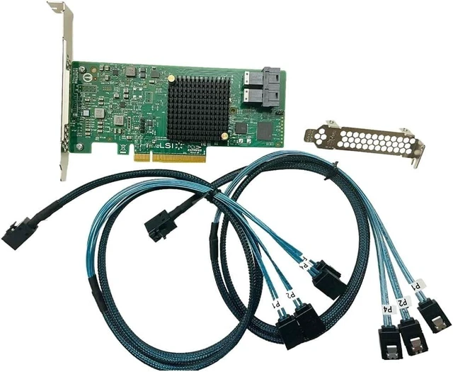 Main image of SXTAIGOOD LSI SAS3008 9300-8I IT-Mode HBA JBOD with 2*SFF-8643-SATA Cable
