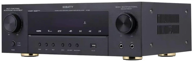 Main image of SOBATTY 7.1 Channel AV Receiver ^^ Audio Amplifier with Subwoofer Output, Bluetooth Streaming ^^ Surround Sound System for TV, Home Stereo Receiver for Home Theater.