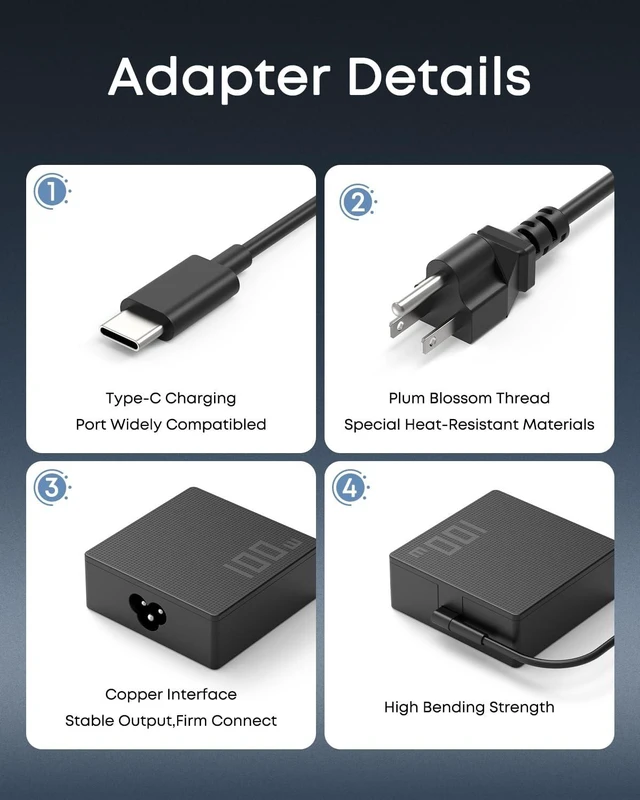 Alt view image 5 of 5 - BAJ 100W 65W USB C Charger Compatible with ASUS ROG Ally X Series
