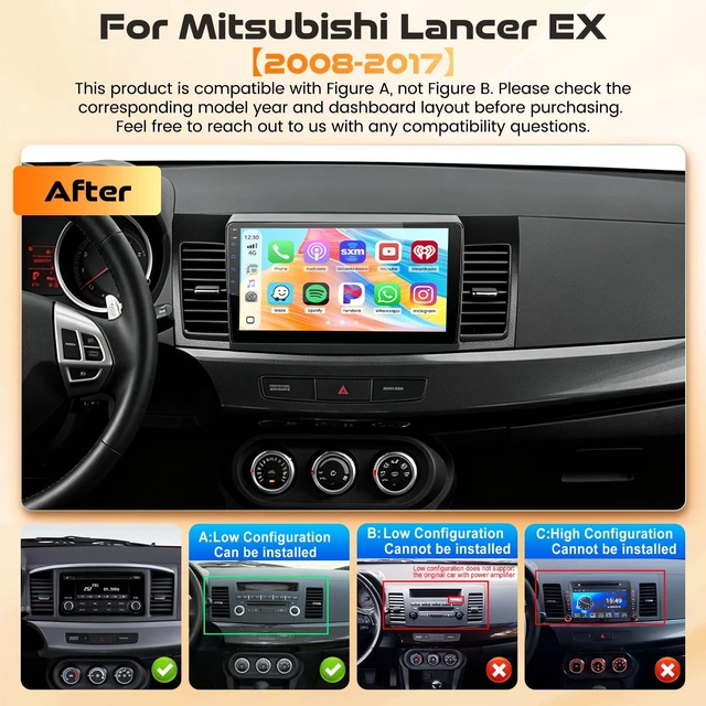 Alt view image 2 of 5 - Car Stereo for Mitsubishi Lancer EX 2008-2017, 10.1" Touchscreen Radio