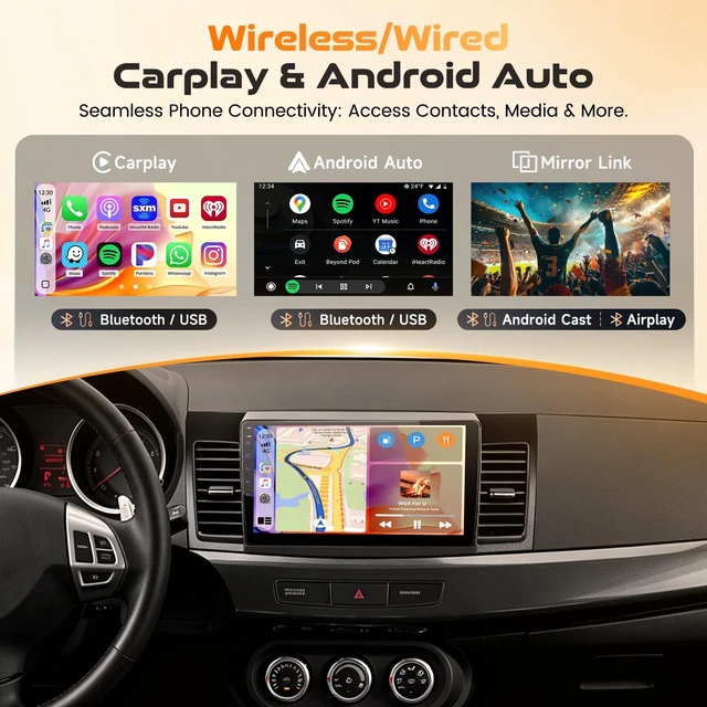Alt view image 3 of 5 - Car Stereo for Mitsubishi Lancer EX 2008-2017, 10.1" Touchscreen Radio
