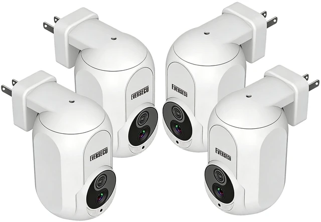 Main image of EVERSECU 2K Plug&Play Wireless PTZ Security Camera, Built-in Power Outlet Plug, Motion detction, Humanoid Auto Tracking, 2-Way Audio, Spotlight Color Night Vision, Supports ONVIF & RTSP & Alexa