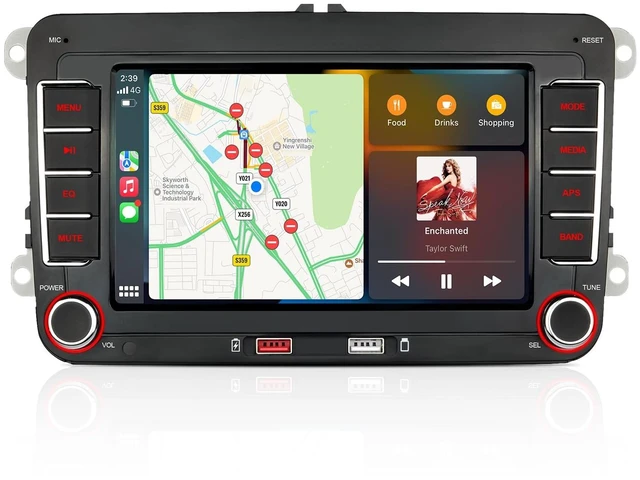 Main image of Car Radio for Volkswagen VW Golf MK5 MK6 Jetta Beetle Passat Sharan Tiguan Touran Seat Polo with Wireless Carplay & Android Auto, 7 inch VW Stereo Touch Screen Linux