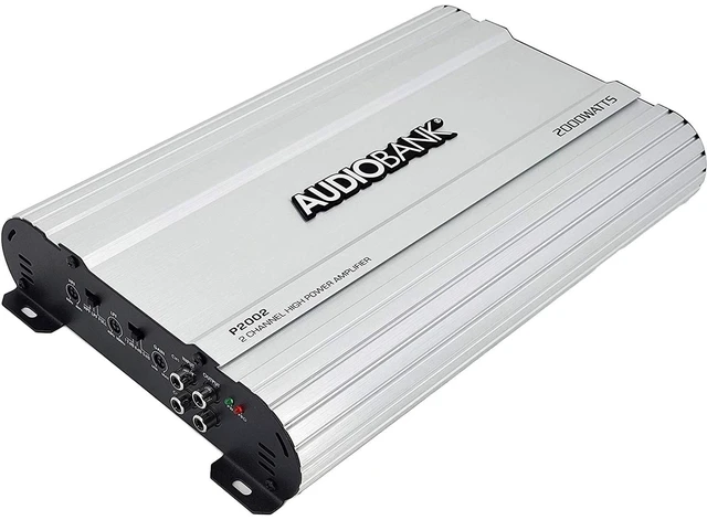 Main image of Audiobank P2002 2-Channel 2000 Watt Bridgeable Car Audio Amplifier, Class A/B, 2 Ohm Stable, Aluminum Alloy Heatsink, Remote Turn-On, LED Indicators