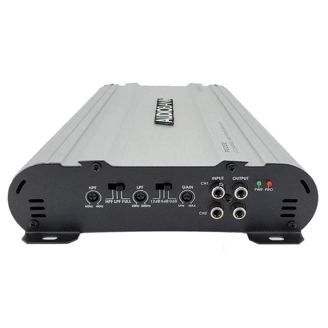 Alt view image 3 of 5 - Audiobank P2002 2-Channel 2000 Watt Bridgeable Car Audio Amplifier, Class A/B, 2 Ohm Stable, Aluminum Alloy Heatsink, Remote Turn-On, LED Indicators