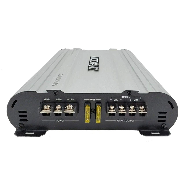 Alt view image 2 of 5 - Audiobank P2002 2-Channel 2000 Watt Bridgeable Car Audio Amplifier, Class A/B, 2 Ohm Stable, Aluminum Alloy Heatsink, Remote Turn-On, LED Indicators