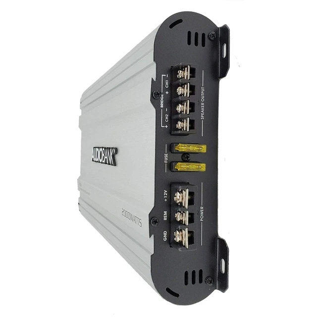 Alt view image 5 of 5 - Audiobank P2002 2-Channel 2000 Watt Bridgeable Car Audio Amplifier, Class A/B, 2 Ohm Stable, Aluminum Alloy Heatsink, Remote Turn-On, LED Indicators