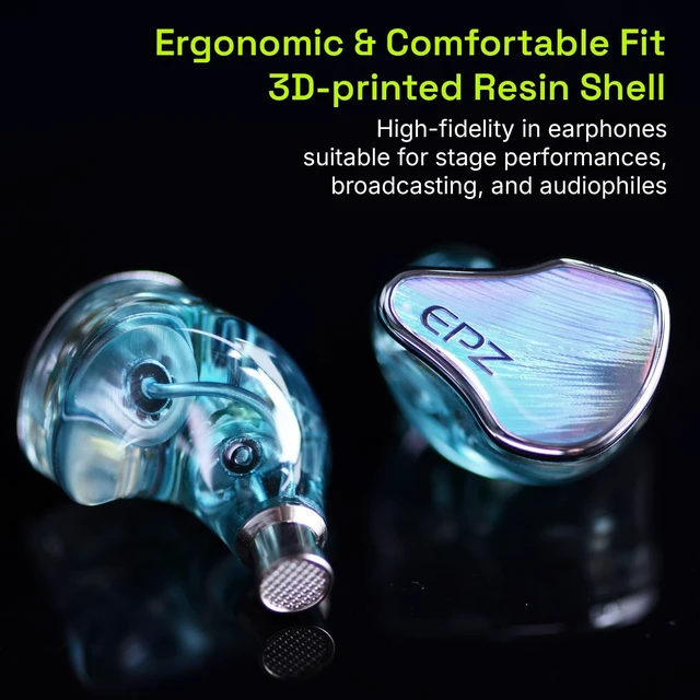 Alt view image 2 of 5 - EPZ P40 in Ear Monitor Hi-Fi Earbuds 2DD+1Planar+1PZT Ceramic Hybrid Drivers IEM Replaceable 3.5/4.4mm Plug Copper Silver-Plated Cable for Musician Audiophile