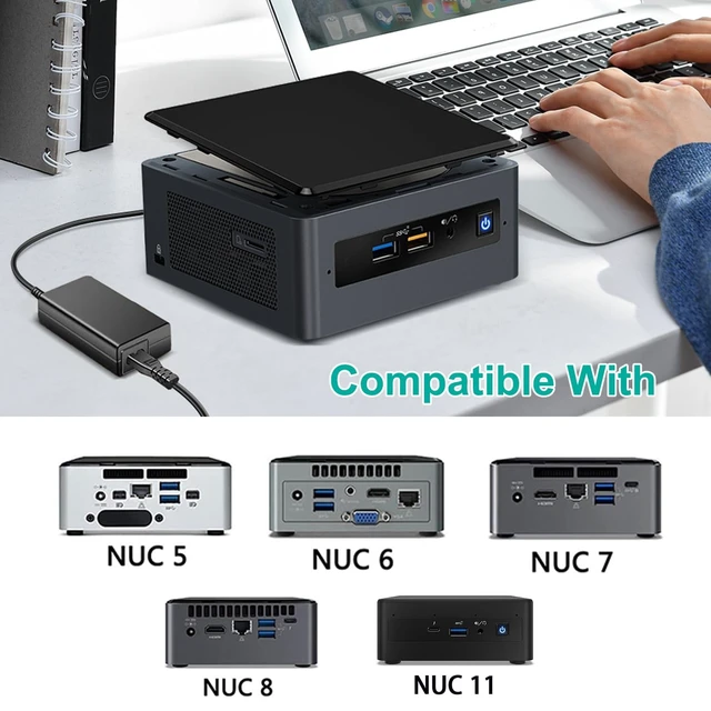 Alt view image 3 of 5 - HKY 19V AC Adapter Charger for Intel NUC 11 8 7 6 5 Mini PC Kit, Beelink GT-R GTR PRO SEI SER Series Mini PC Desktop Computer AMD Ryzen Pro UM250 Mini PC ZOTAC Intel NUC Power Supply Cor