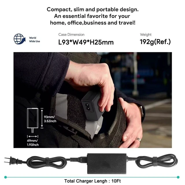 Alt view image 5 of 5 - HKY 19V AC Adapter Charger for Intel NUC 11 8 7 6 5 Mini PC Kit, Beelink GT-R GTR PRO SEI SER Series Mini PC Desktop Computer AMD Ryzen Pro UM250 Mini PC ZOTAC Intel NUC Power Supply Cor