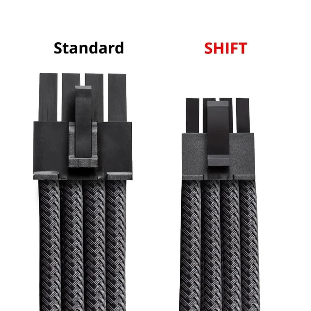 Alt view image 3 of 4 - CableMod Pro ModMesh 12V-2x6 PCIe Cable for Corsair T5 (Blk+Red, 3x8p,90A)