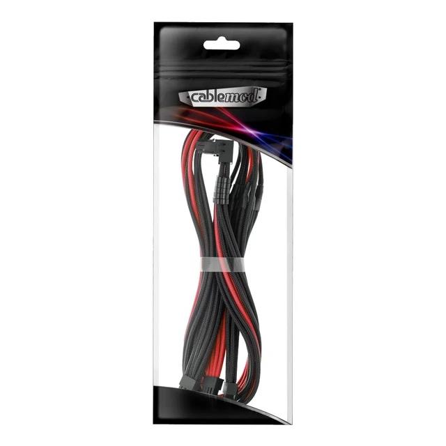 Alt view image 4 of 4 - CableMod Pro ModMesh 12V-2x6 PCIe Cable for Corsair T5 (Blk+Red, 3x8p,90A)