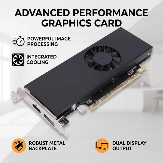Alt view image 3 of 5 - Wisoqu Graphics Card, 4G GDDR5 128 Bit 1291MHz Boost 1392MHz 1752MHz PCI Express 3.0 x16 Video Card, with Cooling Fan for 7 8 10 11 and Dual Screen Output