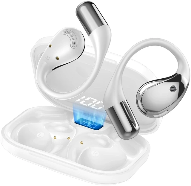 Main image of Conyat Open-Ear Headphones, Bluetooth 6.0 Wireless Earbuds Powerful Sound, 40H Open Ear Earbuds with ENC Mic, Adjustable Ear Hooks, Pearl White