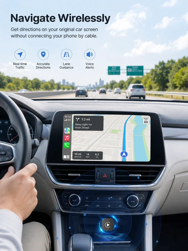 Alt view image 3 of 5 - Hyphoon Wireless CarPlay Adapter USB C, Android Auto Mini Dongle