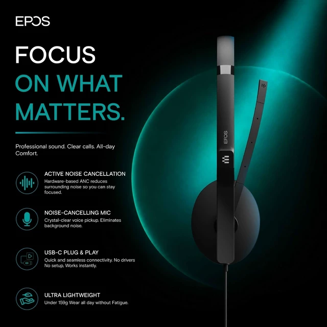 Alt view image 3 of 5 - EPOS Adapt 160T ANC USB-C