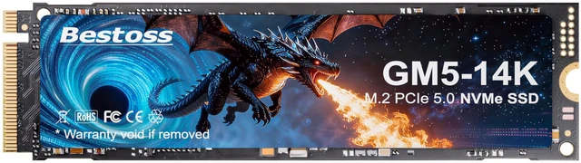 Main image of Bestoss NVMe M.2 2280 SSD 1TB Internal PCIe 5.0,Up to 14000MB/s, DRAM Cache