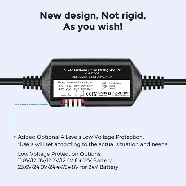 Alt view image 2 of 2 - AZDOME 3-Lead Acc Hardwire Kit Type-C USB Port for M350 M660 M550